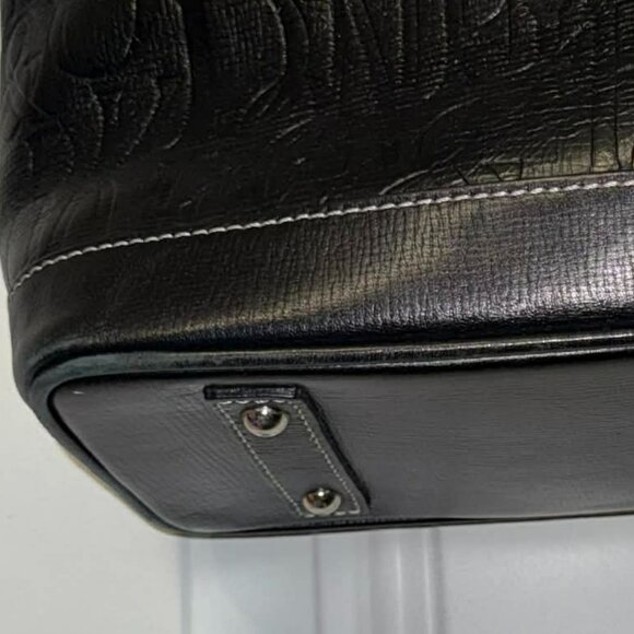 Dooney & Bourke Black Retro Embossed Leather Tote - Picture 8 of 12